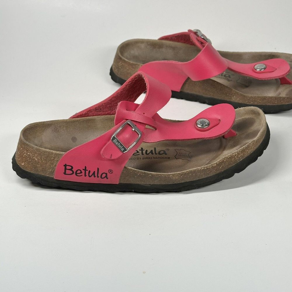 Betula By Birkenstock Gizeh T-Strap Pink Sandals Womens Size 6 (EU 37) Cork - Picture 9 of 16